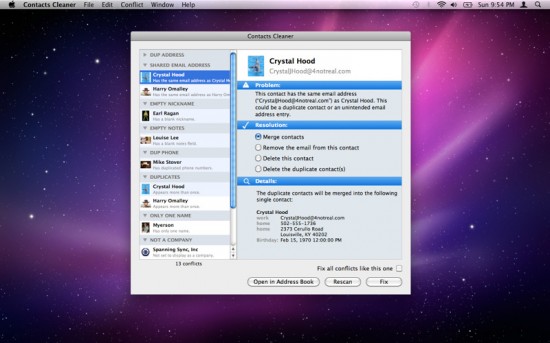 Contacts Cleaner, l’applicazione per cancellare contatti doppi e mantenere pulita la rubrica su Mac