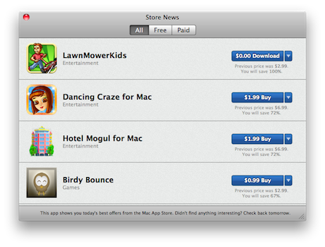 StoreNews: un’applicazione OS X per scoprire tutte le offerte del Mac App Store