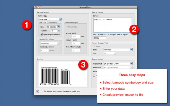 BarCode Maker, i codici a barre in formato EPS su Mac