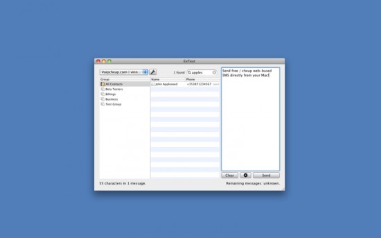 Inviare SMS gratuiti dal Mac con EirText
