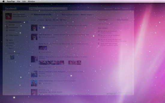 FaceTop, Facebook sempre sul desktop del Mac
