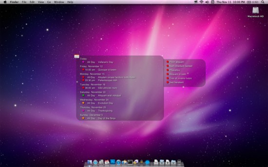 iDeskCal, il calendario sul desktop del Mac