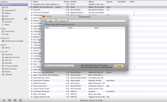 Trova e aggiungi i testi alle canzoni nella tua libreria iTunes con MassiveLyrics