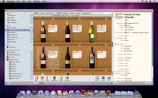 Vinoteka, tutta la cantina comodamente sul Mac