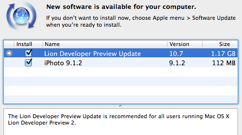 Apple rilascia un secondo aggiornamento per Mac OS X Lion Preview 2