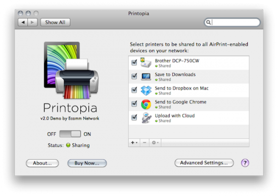 Printopia: AirPrint da iOS a Mac