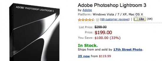 Su Amazon.com Adobe Lightroom 3 con il 33% di sconto! [Aggiornato]