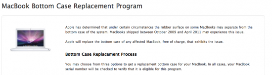 Apple ripara gratuitamente i MacBook Bianchi con rivestimento inferiore difettoso