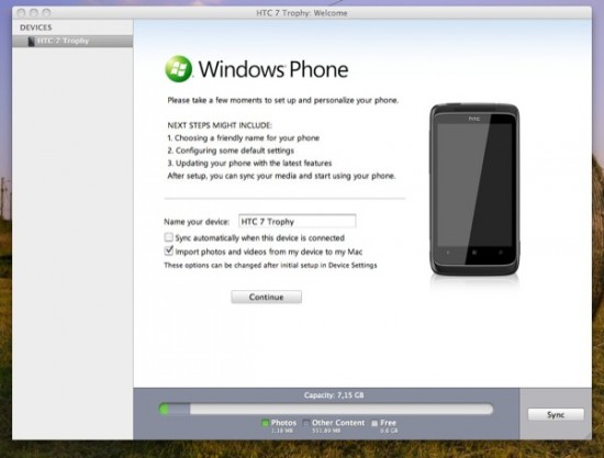 Mac OS X lavora bene anche con Windows Phone 7