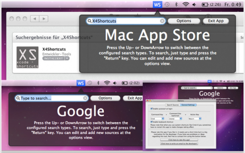 Websearch Pro, la ricerca su Internet direttamente dalla Menu Bar del vostro Mac!