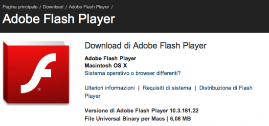 Update di sicurezza per Flash Player