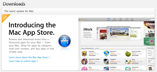 Apple disattiva la sezione “Download” sul sito ufficiale in favore del Mac App Store