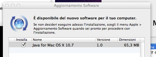 Apple rilascia un nuovo aggiornamento per Java su Mac OS X Lion