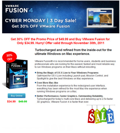 VMware Fusion 4 in offerta fino a domani!