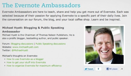 Evernote annuncia il nuovo progetto Ambassador Program