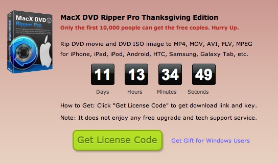 MacX DVD Ripper Pro in offerta gratuita per i  primi 10.000 download