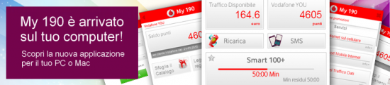 L’applicazione Vodafone My190 in versione Mac