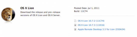 Apple invia una nuova beta di OS X 10.7.3 agli sviluppatori