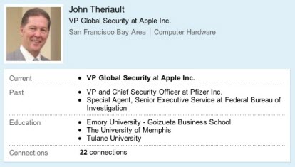 John Theriault, Vice Presidente della Sicurezza in Apple, lascia la compagnia.