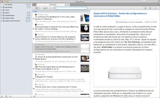 NewsRack: RSS reader per Mac – La Recensione di SlideToMac