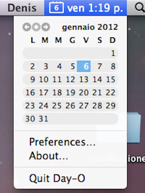 Day-0, un calendario direttamente nella barra dei menu