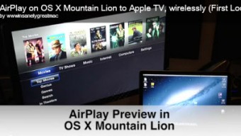 Mountain Lion in azione con il Mirroring AirPlay in un filmato non ufficiale