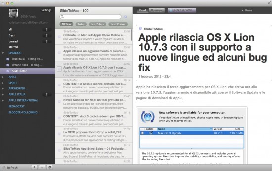 RSS Reader Cappuccino – La Recensione di SlideToMac