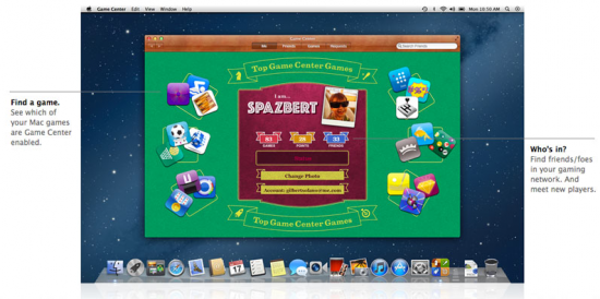 Il game center introdotto in Mountain Lion offrirà un sistema di gioco multi piattaforma per Mac ed iOS