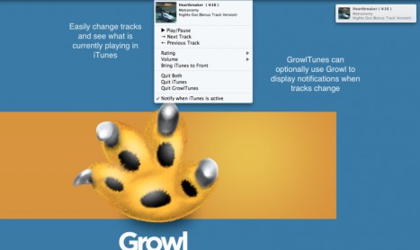 GrowlTunes, un programma per implementare l’utilizzo di iTunes in Growl durante l’ascolto di brani