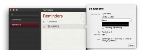 OS X 10.8 beta: aggiunti i reminder localizzati nell’applicazione Promemoria