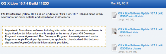 Apple rilascia OS X 10.7.4 build 11E35 agli sviluppatori
