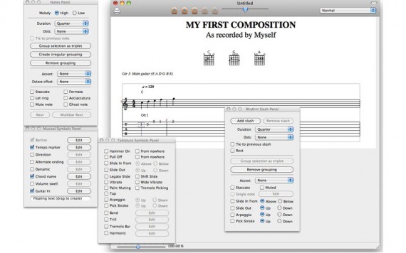 Tablatures: modifica e visualizza le tabulatore di basso e chitarra su Mac