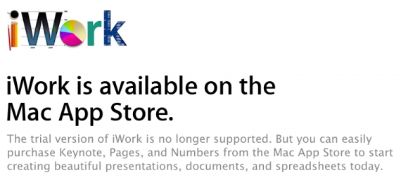 Apple rimuove le version trial di iWork e Aperture dal suo sito