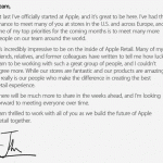 Ecco la prima comunicazione diramata da John Browett come SVP del settore Retail