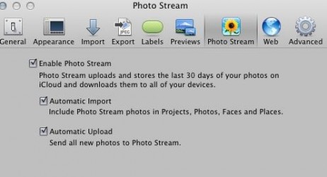 Come abilitare Photo Stream in Aperture?