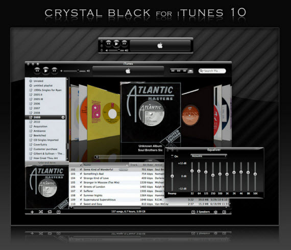Un look dark per iTunes con Crystal Black for iTunes 1.3!