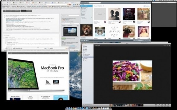 Come si vedrebbe la Scrivania di OS X con la risoluzione a 2880×1800 dei nuovi MacBook Pro da 15 pollici?