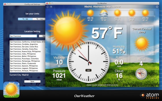 OurWeather, un software per Mac per controllare con facilità le condizioni meteorologiche
