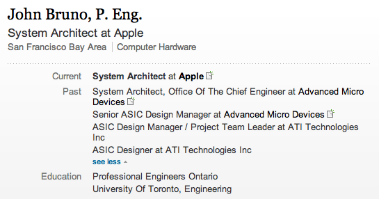 Apple assume John Bruno, uno dei massimi esperti al mondo di microprocessori