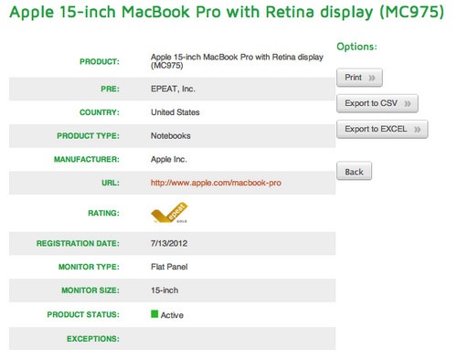 A sorpresa, il nuovo MacBook Retina viene certificato EPEAT