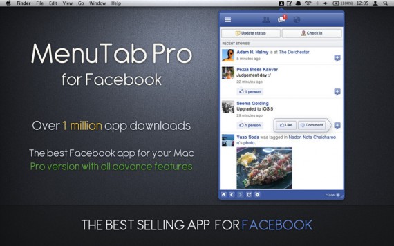 MenuTab Pro for Facebook, ottima app per gestire il proprio account Facebook