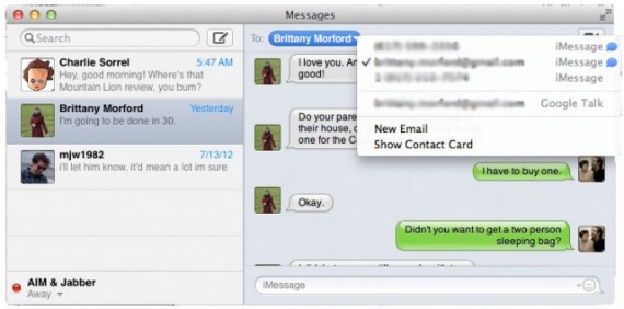 Messaggi su Mountain Lion: tante migliorie, addio iChat