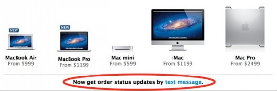 Stati Uniti: da ora sarà possibile ricevere messaggi per essere aggiornati sullo stato dei propri ordini effettuato sull’Apple Store online