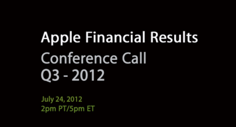 Apple annuncia che la conferenza finanziaria relativa al Q3 2012 sarà il 24 Luglio