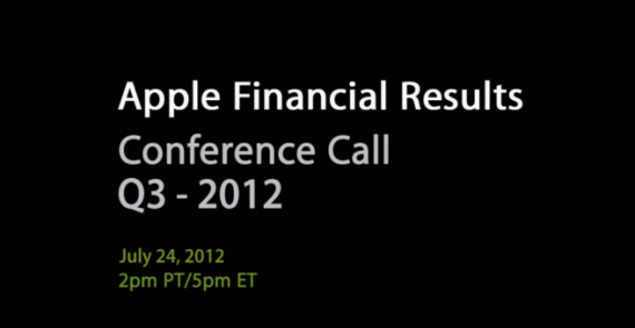 Apple annuncia che la conferenza finanziaria relativa al Q3 2012 sarà il 24 Luglio