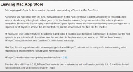 MPlayerX abbandona il Mac App Store: una vittoria in virtù della sicurezza o eccessivo rigorismo?
