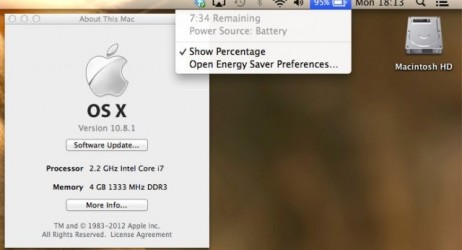 Gli sviluppatori confermano che OS X 10.8.1 migliora notevolmente la durata della batteria dei MacBook