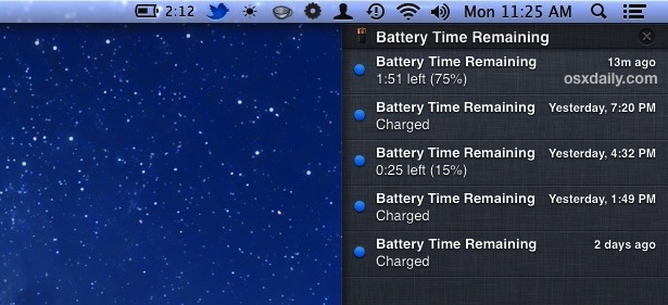 Come ripristinare la notifica sull’autonomia restante in Mountain Lion – Guida SlideToMac