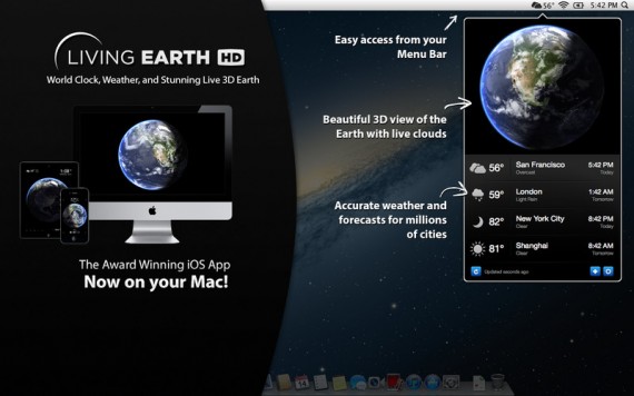 Living Earth HD, immagini in alta risoluzione della Terra sul tuo Mac