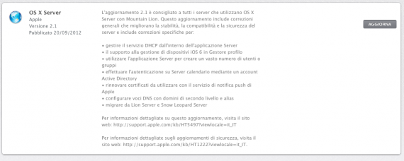Apple aggiorna anche OS X Server